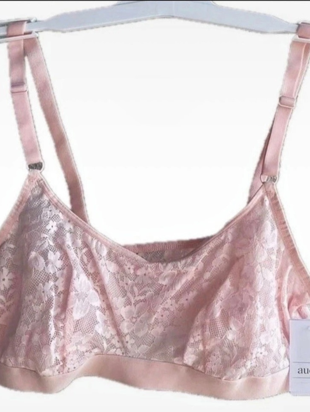auden Women's Lace Bralette Floral Lace Bra in Pink NWT